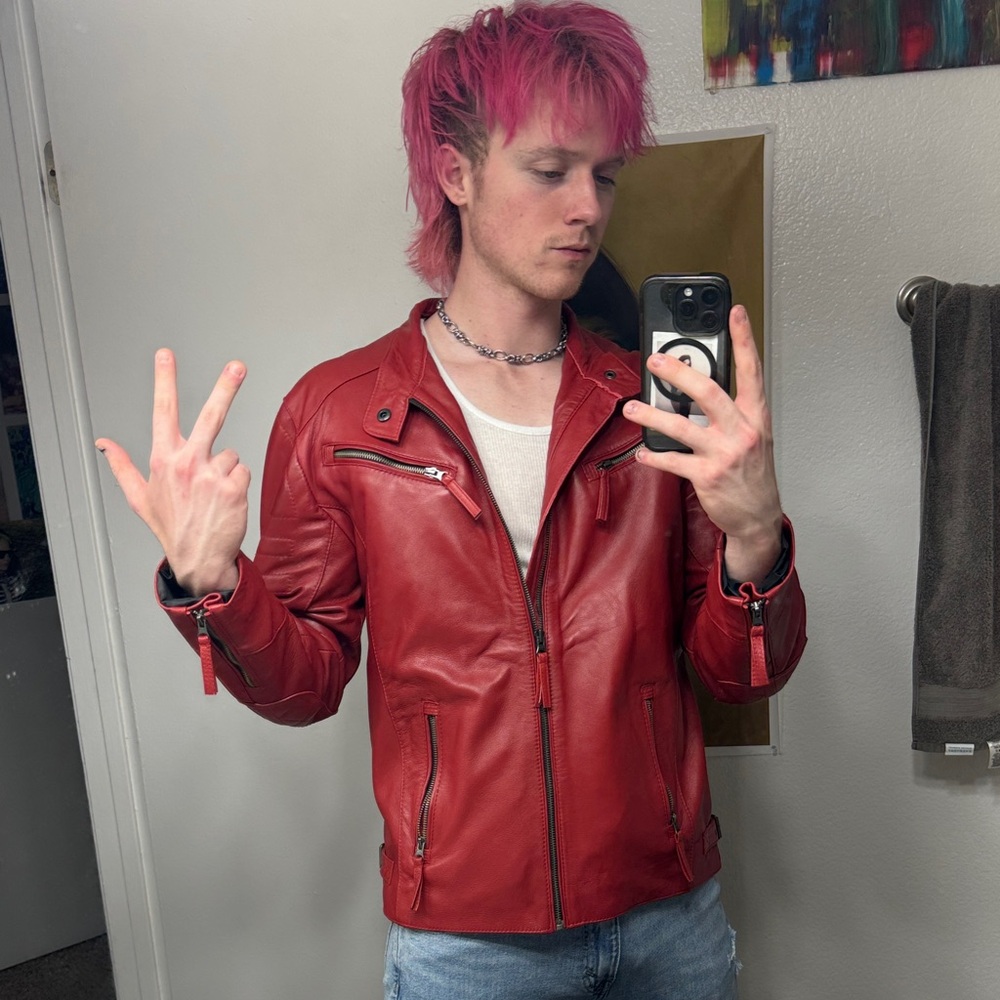 Men's Authentic Leather Jacket - Muscle Fit - Picture 9 of 10